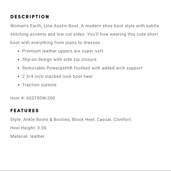 NIB Earth Lina Austin Notched Heeled Low Cut Leather Bootie Camel 9M - Picture 9 of 12